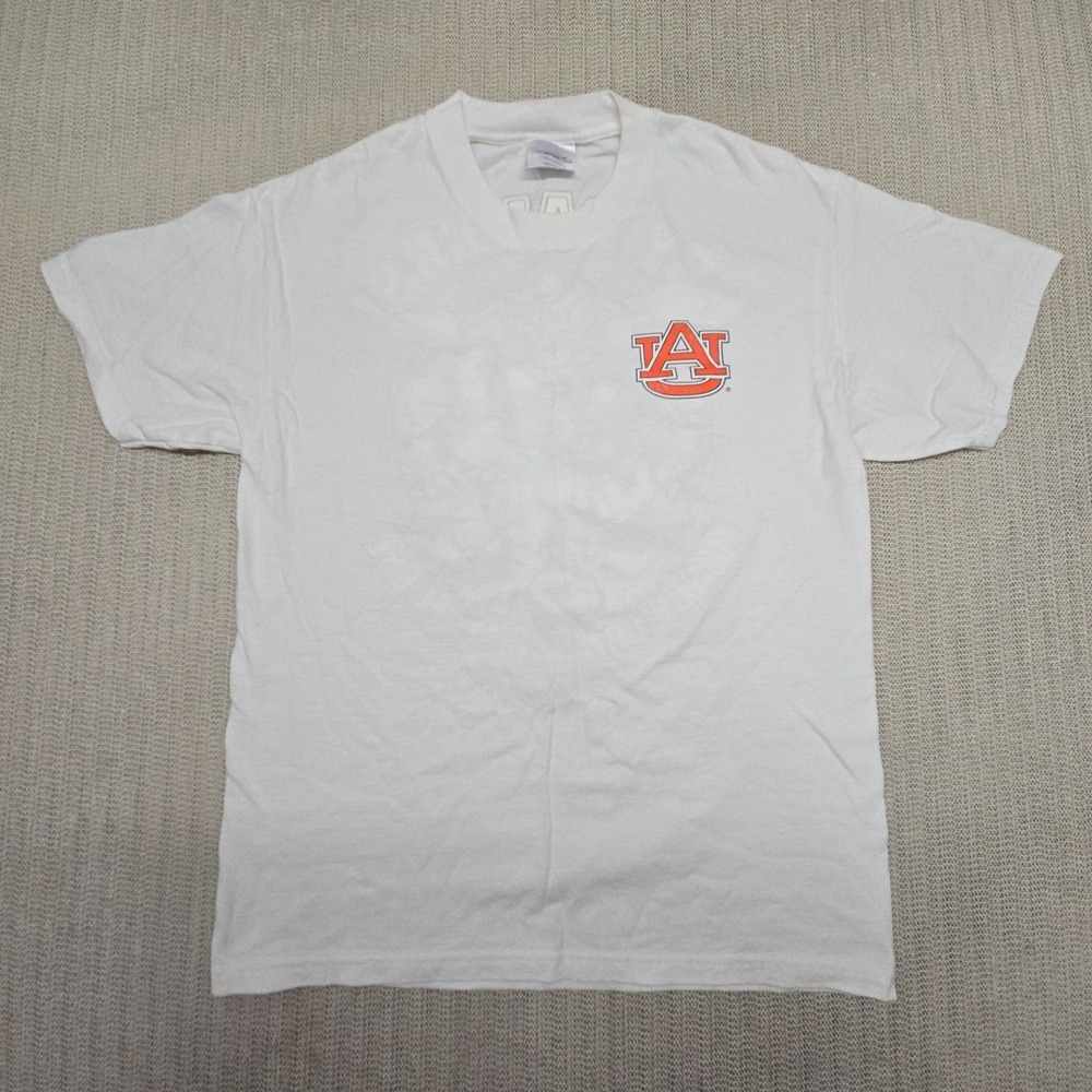 Vintage Auburn Tigers Shirt Mens Medium White SEC Football Beat Bama Graphic Tee